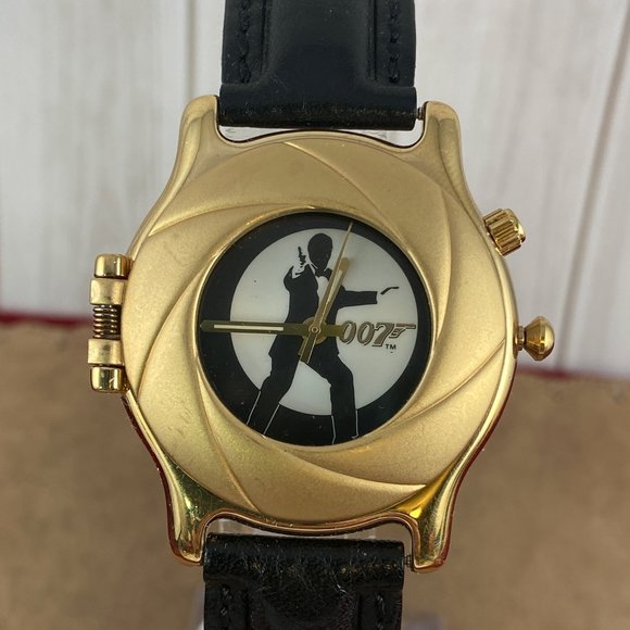 Vintage Fossil Gold Edition 1997 James Bond 007 Watch Gold Limited Edition - Picture 1 of 13